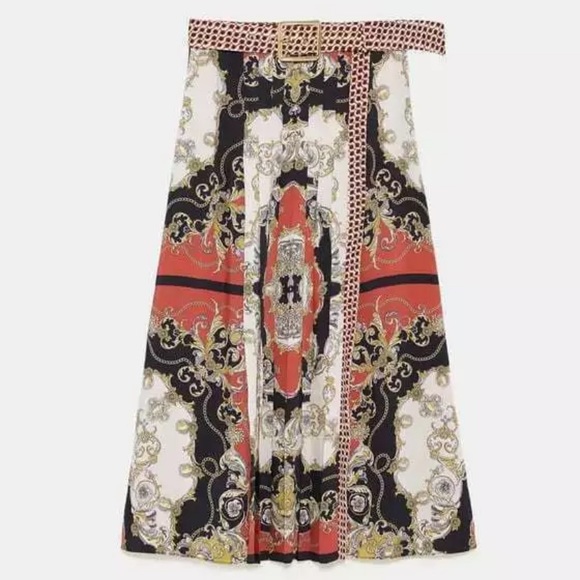 Zara Printed Chain Skirt S - Picture 2 of 8